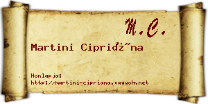 Martini Cipriána névjegykártya